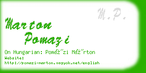 marton pomazi business card